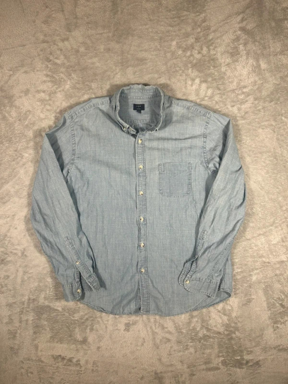 j.crew chambray button up shirt size L